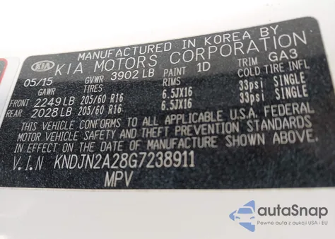 2016 Kia Soul from USA, damaged, VIN KNDJN2A28G7238911